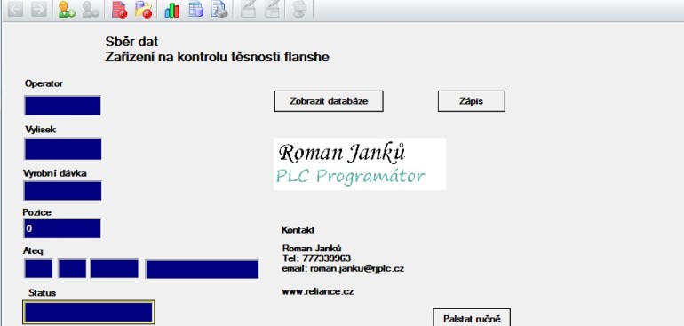 Záznamy dat měření těsnosti